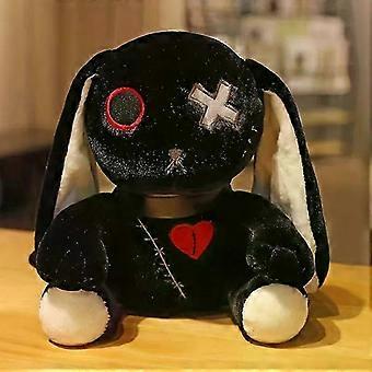 Spooky Cute Goth Bunny Plush - Perfect Companion & Unique Gift for Halloween, Easter & More (9.8in) Halloween, Christmas Gift