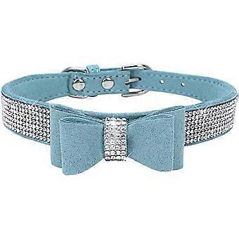 1PACK of Rhinestone Dog Collar, Cute Dazzling Dog Rhinestone Collar, Crystal Diamond Pet Dog Cat Collar, Pet Collars with Rhinestones,BlueM code
