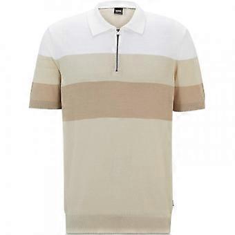 Boss Mens Trieste Stripe Knitted Polo Shirt