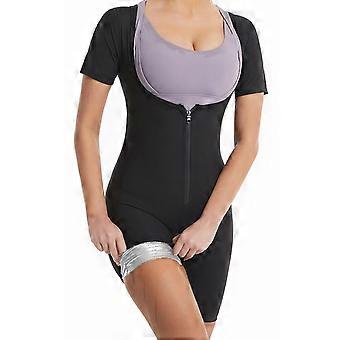 Women's High Waist Full Body Shaper Shorts Romper, 3 in 1 Sauna Sweat Pants for Tummy Control and Hip Lifting