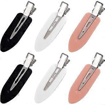 6 Pieces No Crease Hair Clips Leaf Shape Barrettes No Bend Hair Clips for Hairstyle Bangs Waves Makeup Application Portable, Assorted Colors
