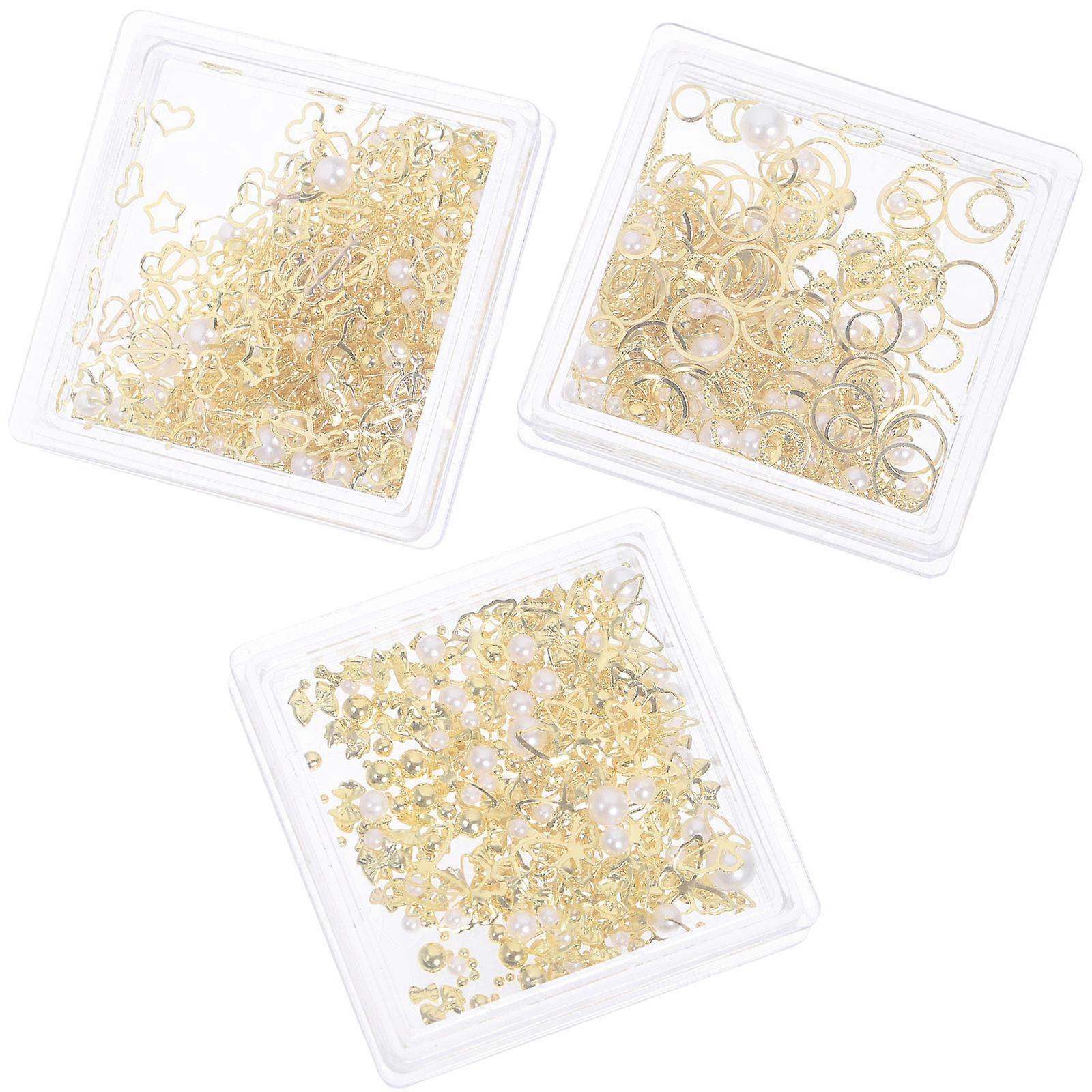3 Boxes Decorative Nail Art Flakes Multi-function Nail Art Accessories