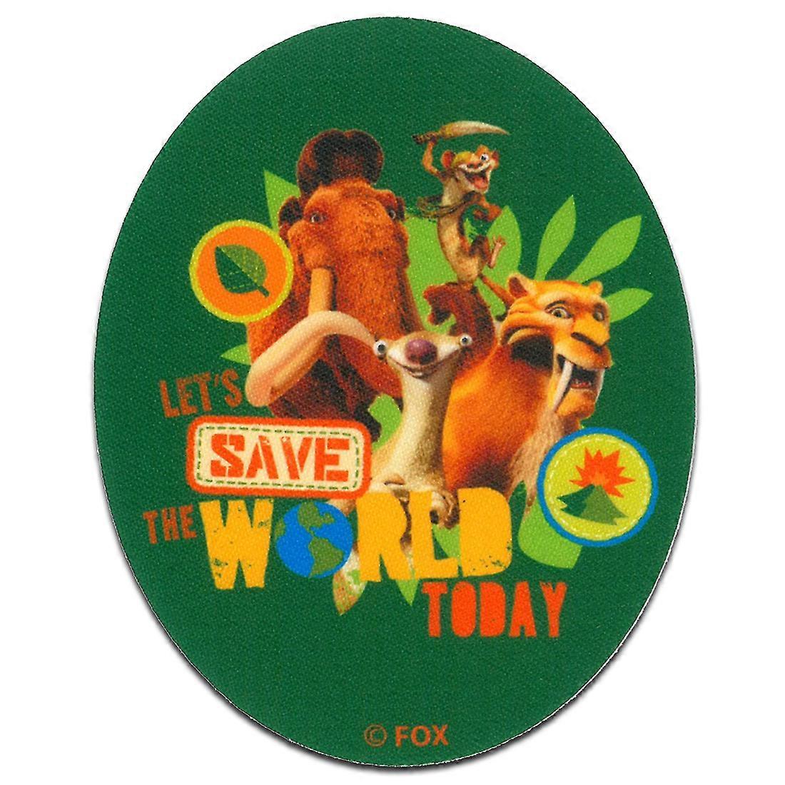 Ice Age Let's ́s save the world today oval - Patch / Iron-on patch / Iron on patch / Patches