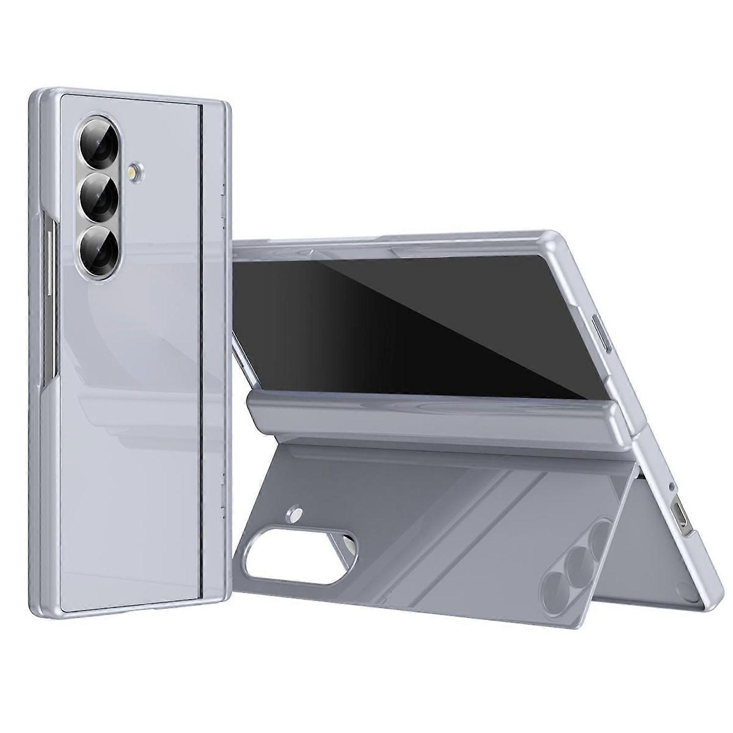 Glossy Case for Samsung Galaxy Z Fold7 Hinge Protection Stand Function Grey