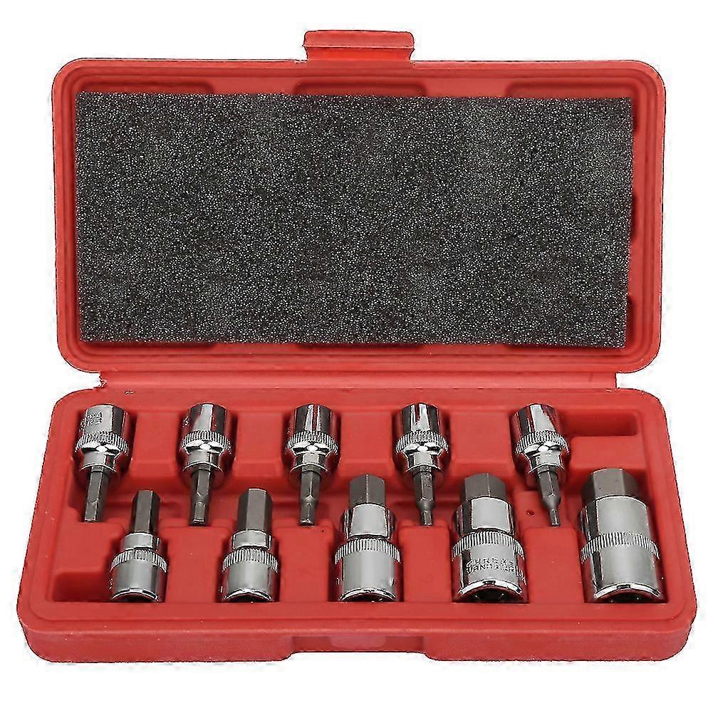 Hexagonal socket head set suitable for automobile maintenance, comes with a storage box
