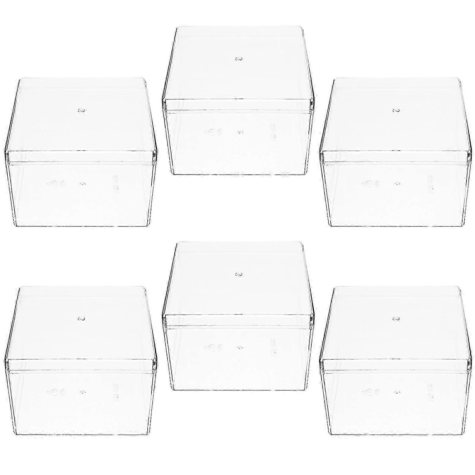 6Pcs Clear Cake Boxes Square Cake Boxes Portable Bakery Boxes Tiramisu Wrapping Boxes