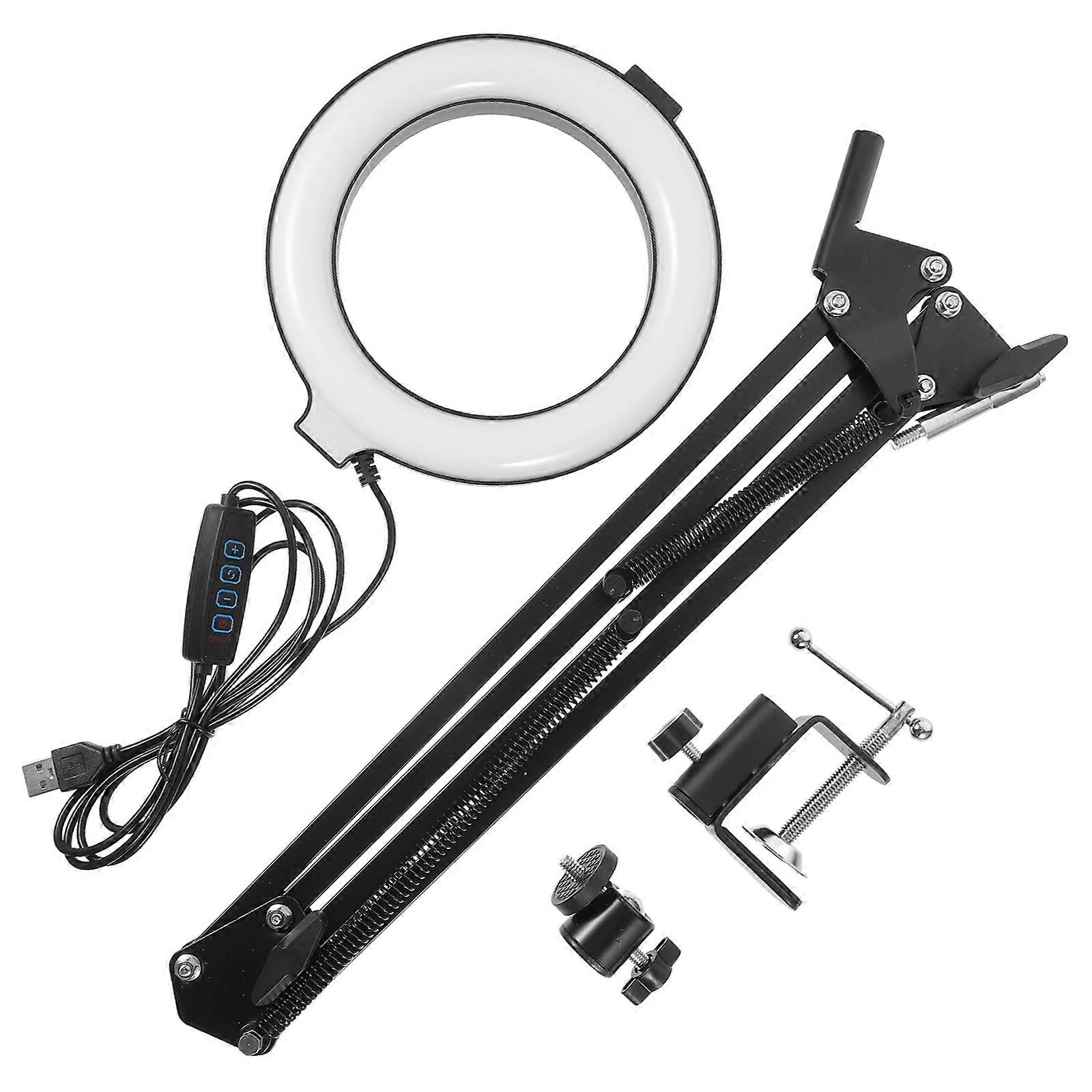Desk Mount Stand Ring Light Adjustable Ring Light with Stand for Live Streaming Recording
