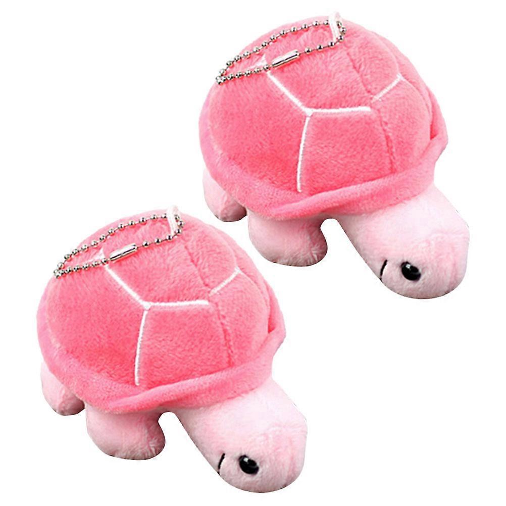 Pink Plush Turtle Pendant for Backpack Hanging Decor 10Pcs Set