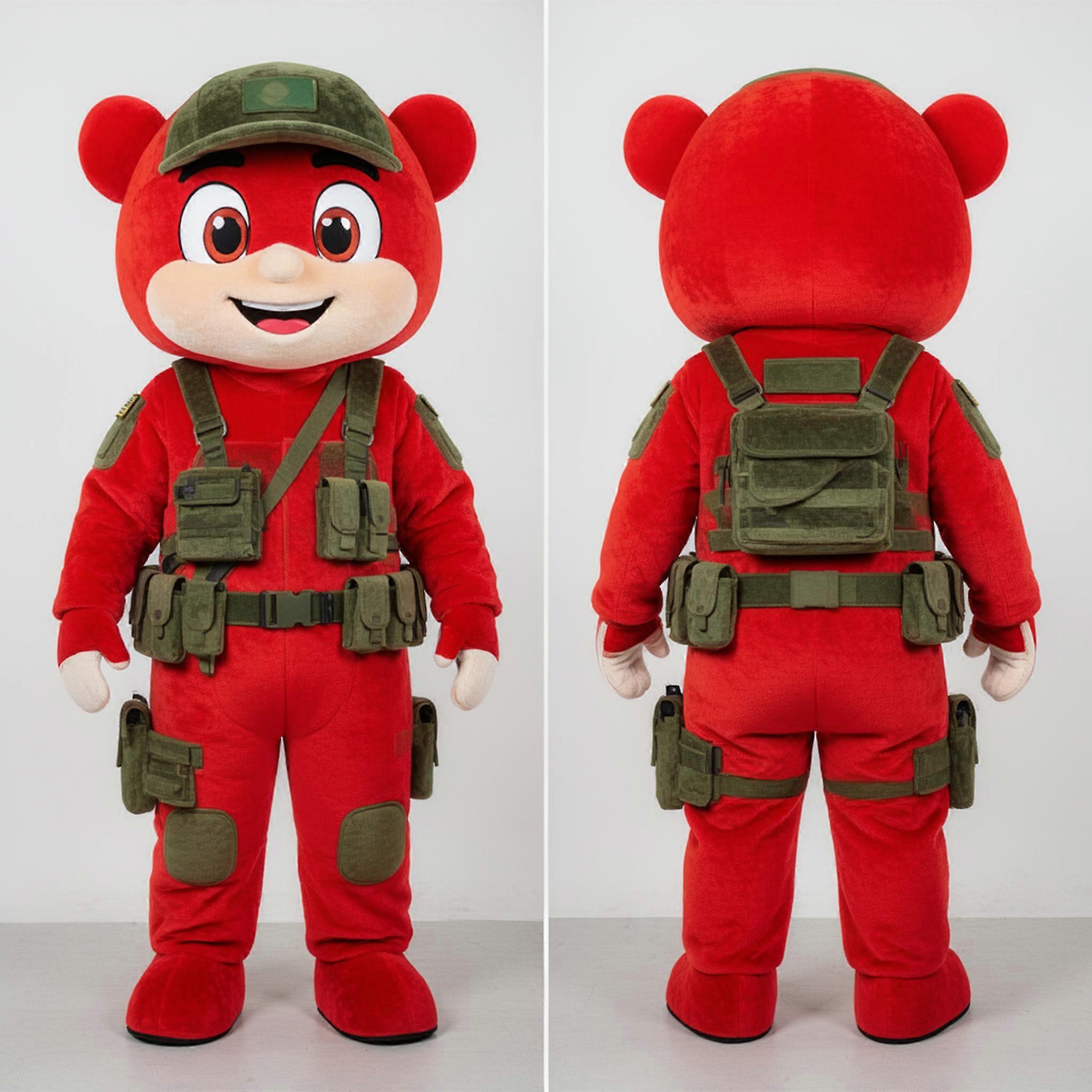 MASTICOT Crimson Cartoon Para Commando Mascot