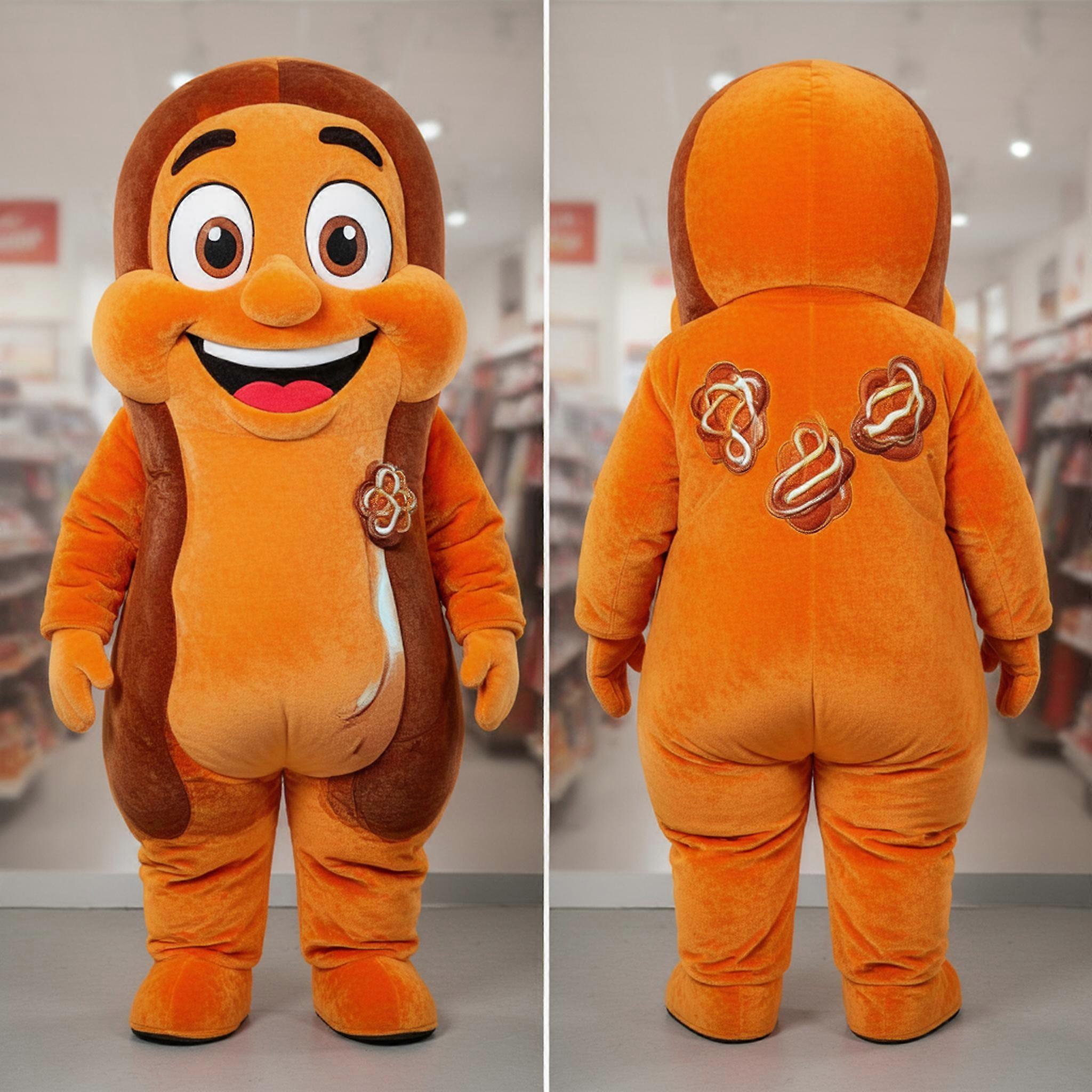 MASTICOT Vibrant Orange Plush Currywurst Mascot