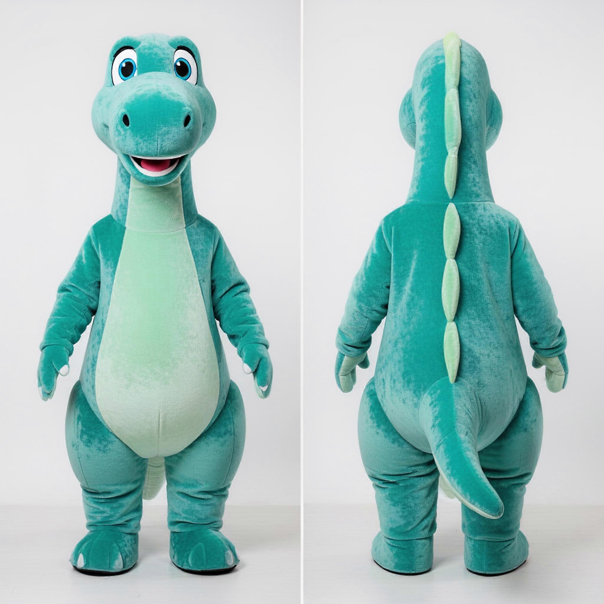 MASTICOT Teal Broad Shouldered Brachiosaurus Mascot