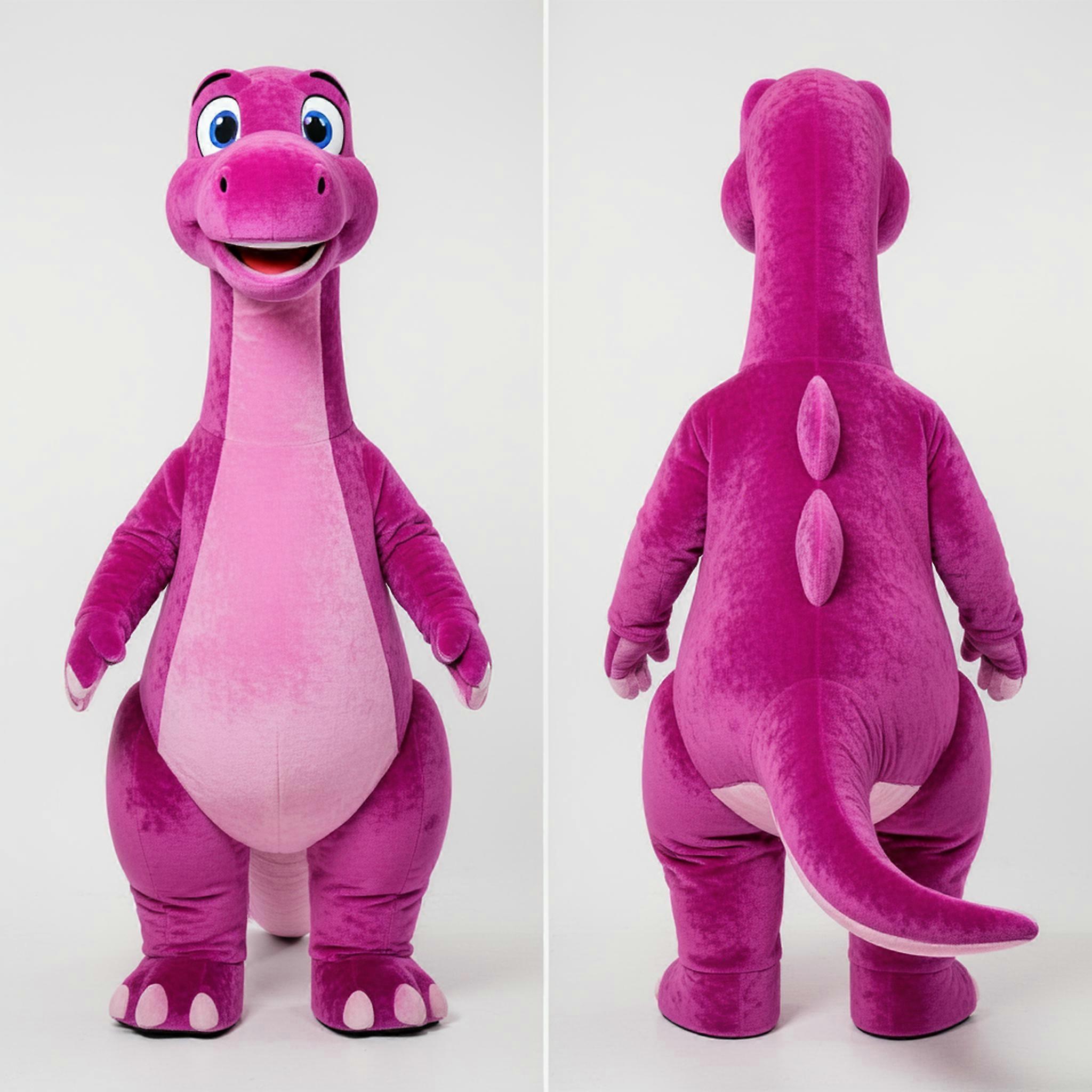 MASTICOT Magenta Cartoon Brachiosaurus Mascot