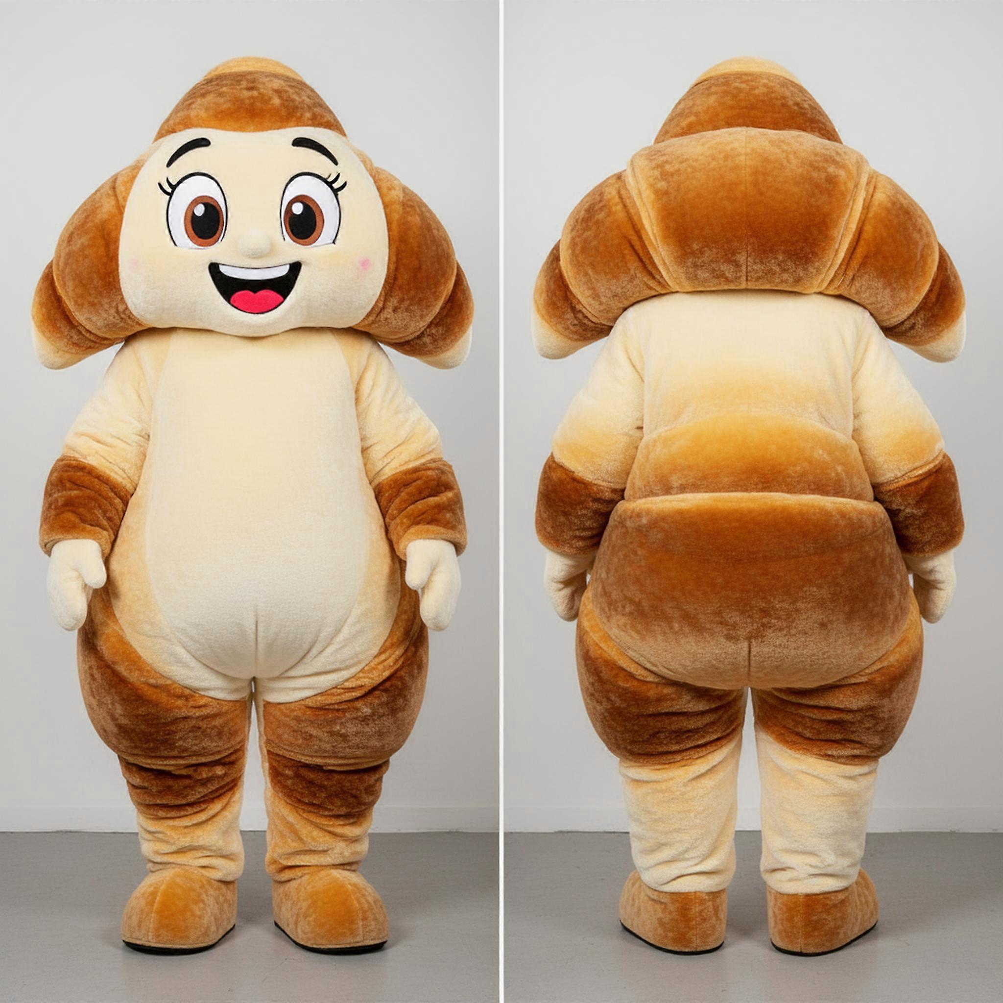 MASTICOT Beige Plush Croissant Mascot