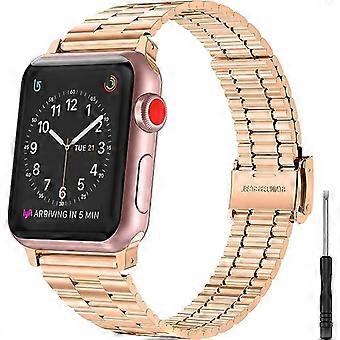Klokkerem kompatibel med Apple Watch Band 42 mm / 44 mm, slank iWatch-rem i rustfritt stål for menn og kvinner for Apple Watch