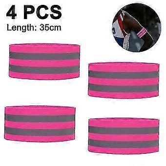 4 Pieces Reflective Bands for Wrist, Arm, Ankle, Leg - High Visibility Safety Reflector Tape Straps for Night Walking OCD