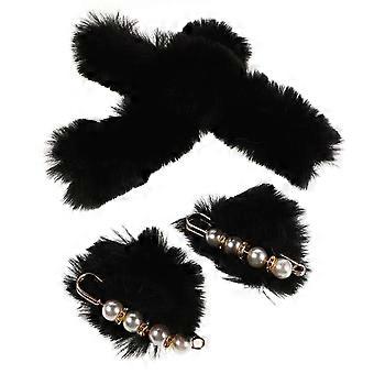 Detachable Plush Hole Shoe Strap Replacement for Warmth 1Set Black