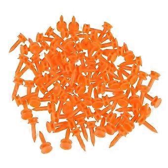 100Pcs Professional Short Golf Tees Plastic Step Down Cactle Tees Double Deck Golf Tees for Golf Practice Part 25MM orange