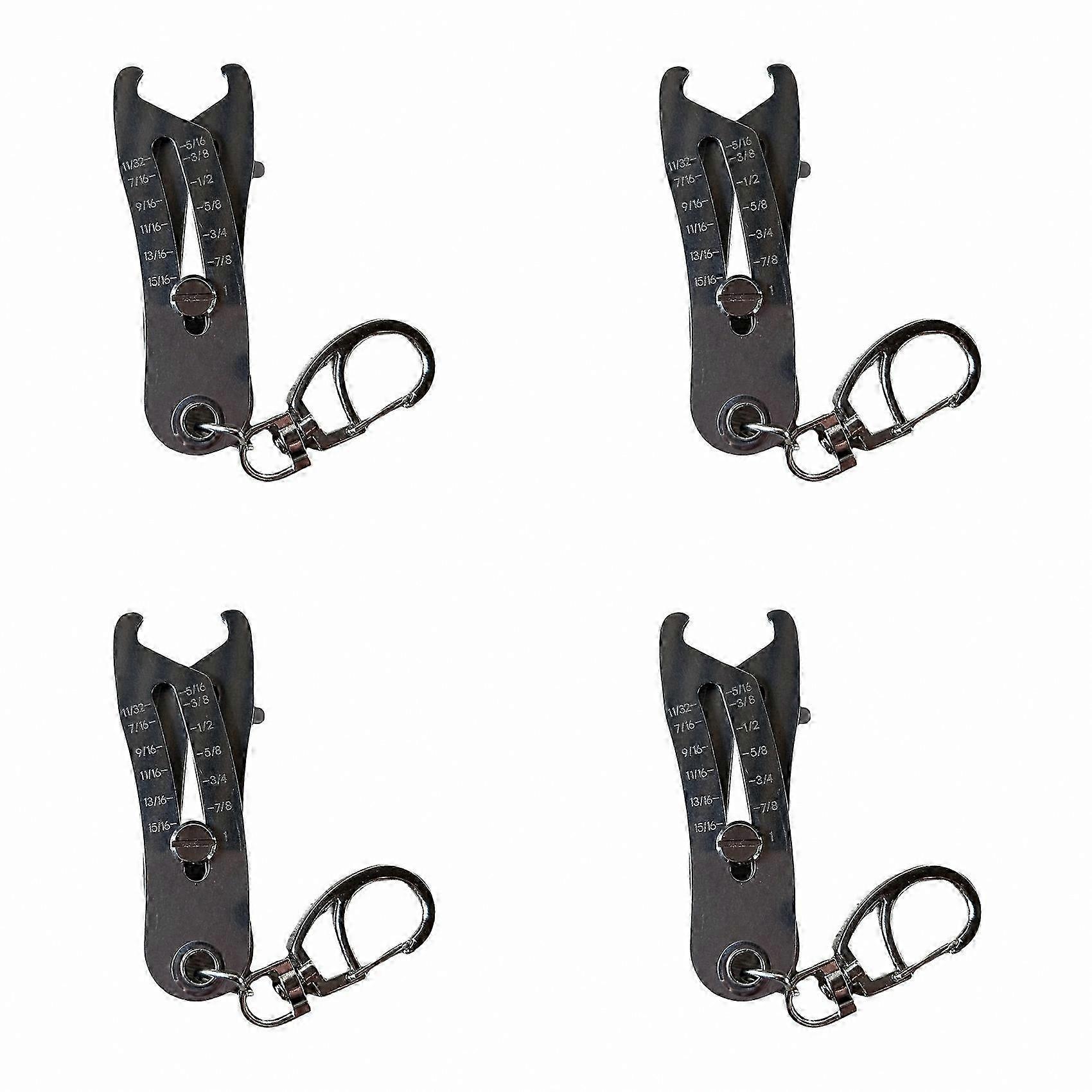 Check Nut & Bolt Threads Precisely, Portable Precision Thread Size Checker Keychain, 4-Piece