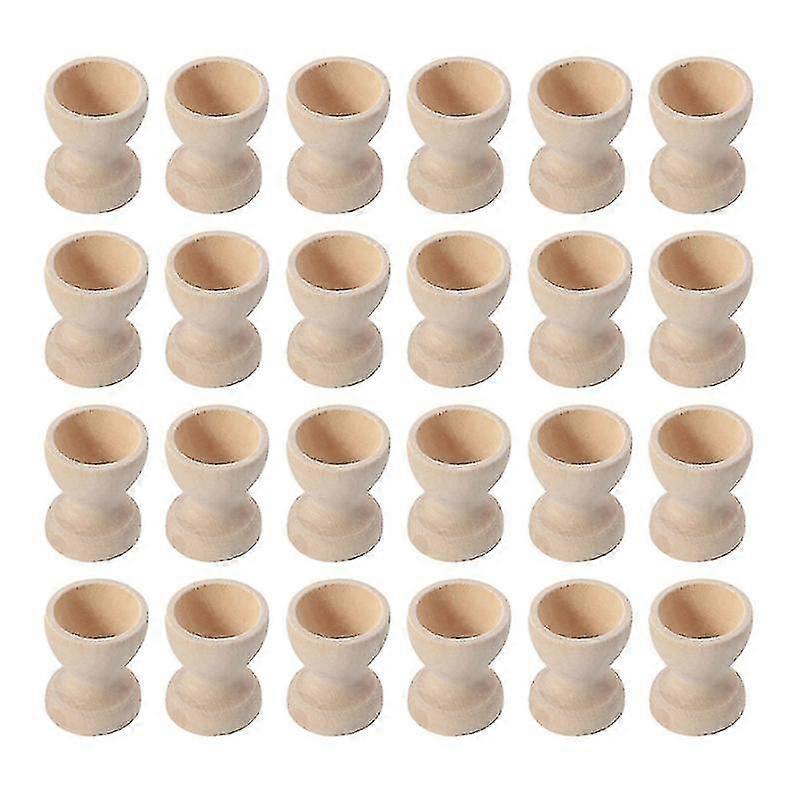 24pcs Smooth Wood Egg Cups