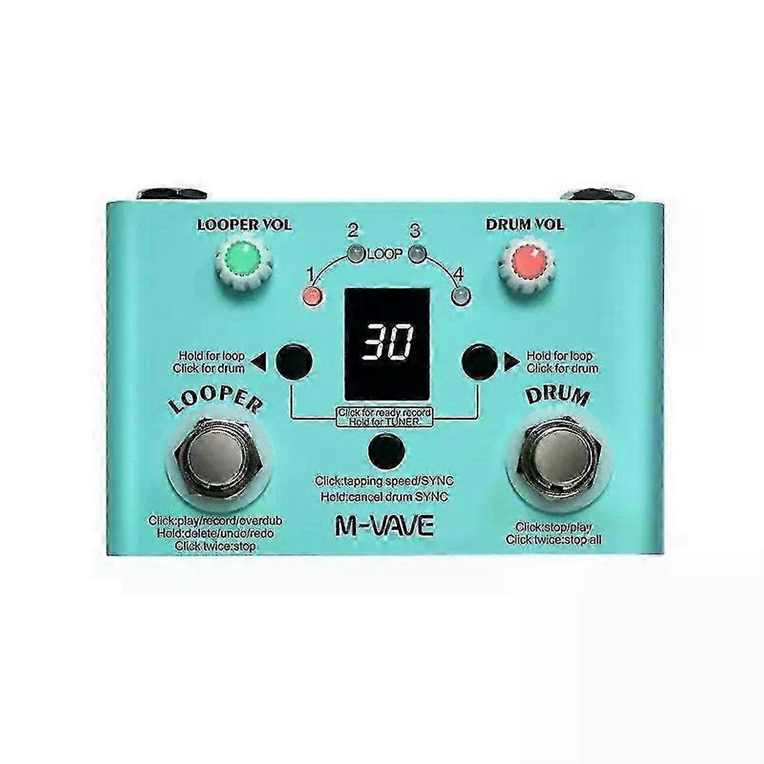 Compact Looper Pedal With Drum Machine Tuner