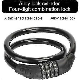 4‑Digit Code Bicycle Cable Lock 15×600mm, Anti‑Theft Security Lock for Scooter Stroller Gate Door