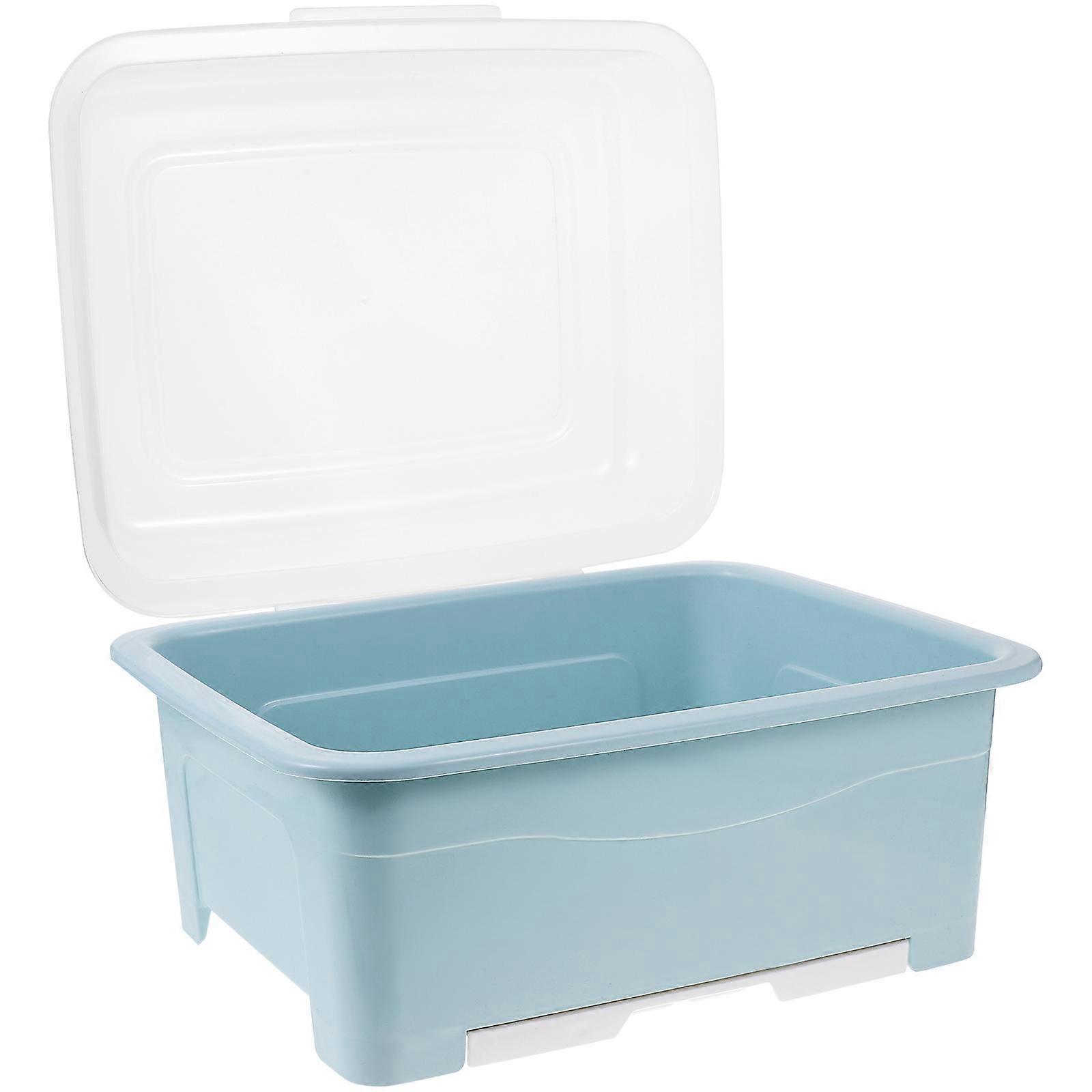 Blue Tableware Drainer Box for Tableware Drain Storage 1Pcs Kitchen Organizer