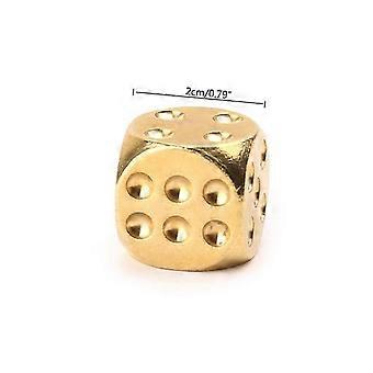1Pc Brass Dice Standard Six Sided Rounded Corners Dice 20mm 0.78In Funny Decider Board Game Accessories Party Game Props  Glod brilliant