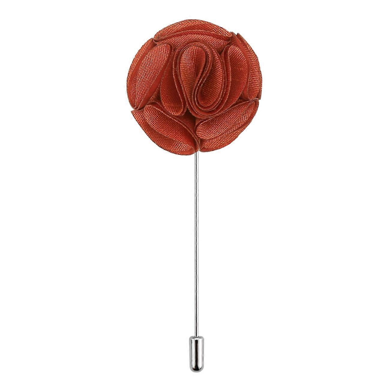 Rust Plain Shantung Lapel Pin