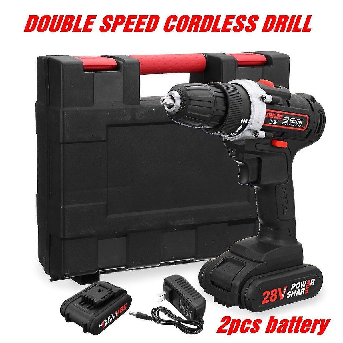 28V Cordless Power Drills Double Speed Electric Drill