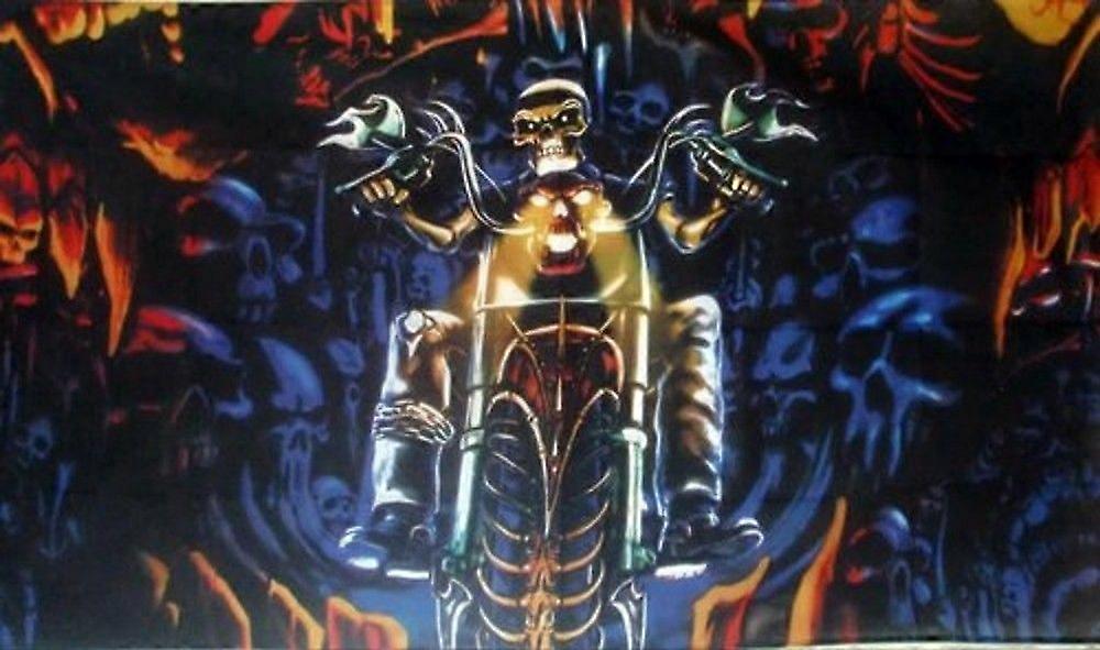 SKELETON MOTORCYCLE FLAG  CC0595