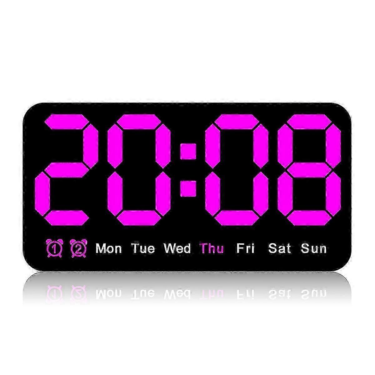 Large Digital Wall Clock,9.5 Inch,Led Alarm Clock with Digits