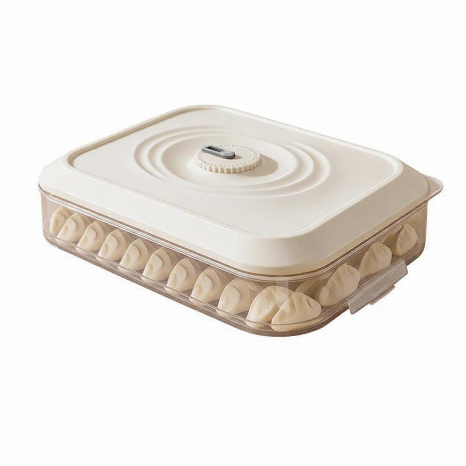 Stackable Dumpling Box Large Capacity Sealed Food Preservation Tray for Kitchen