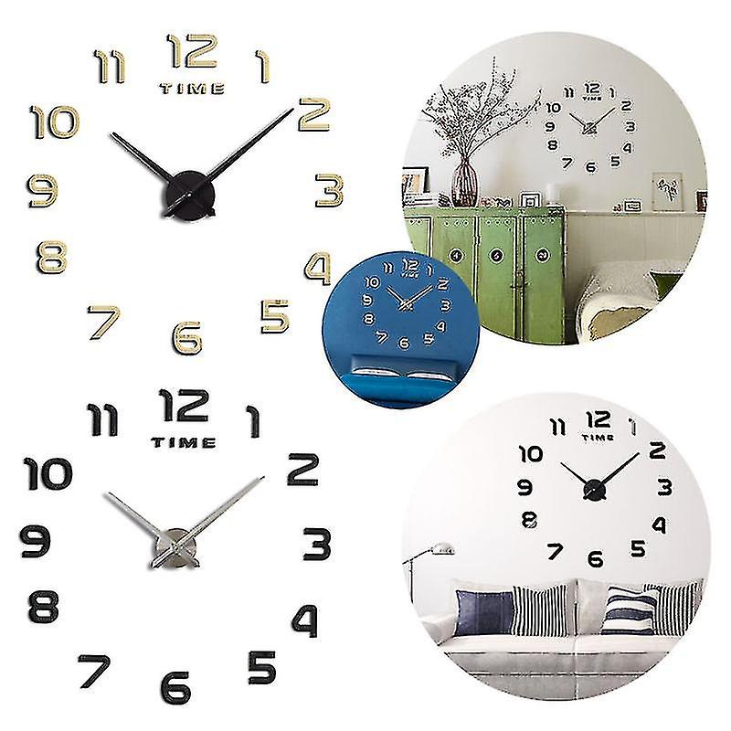Large Wall Sticker Clock Acrylic 3d Diy Digital Wall Clock Living Room