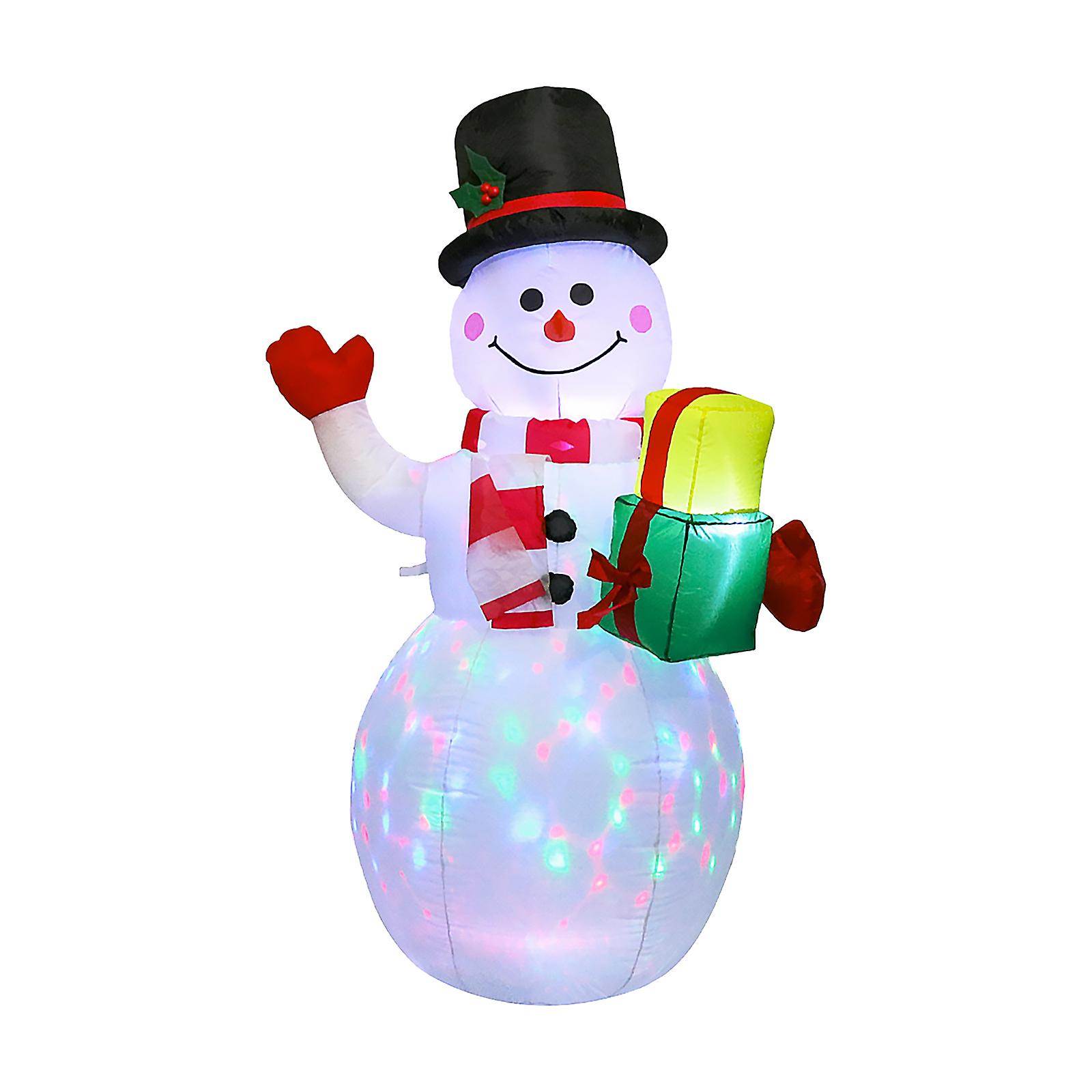 5ft Christmas Inflatables Snowman Shaped Led Rotating Colored Lights