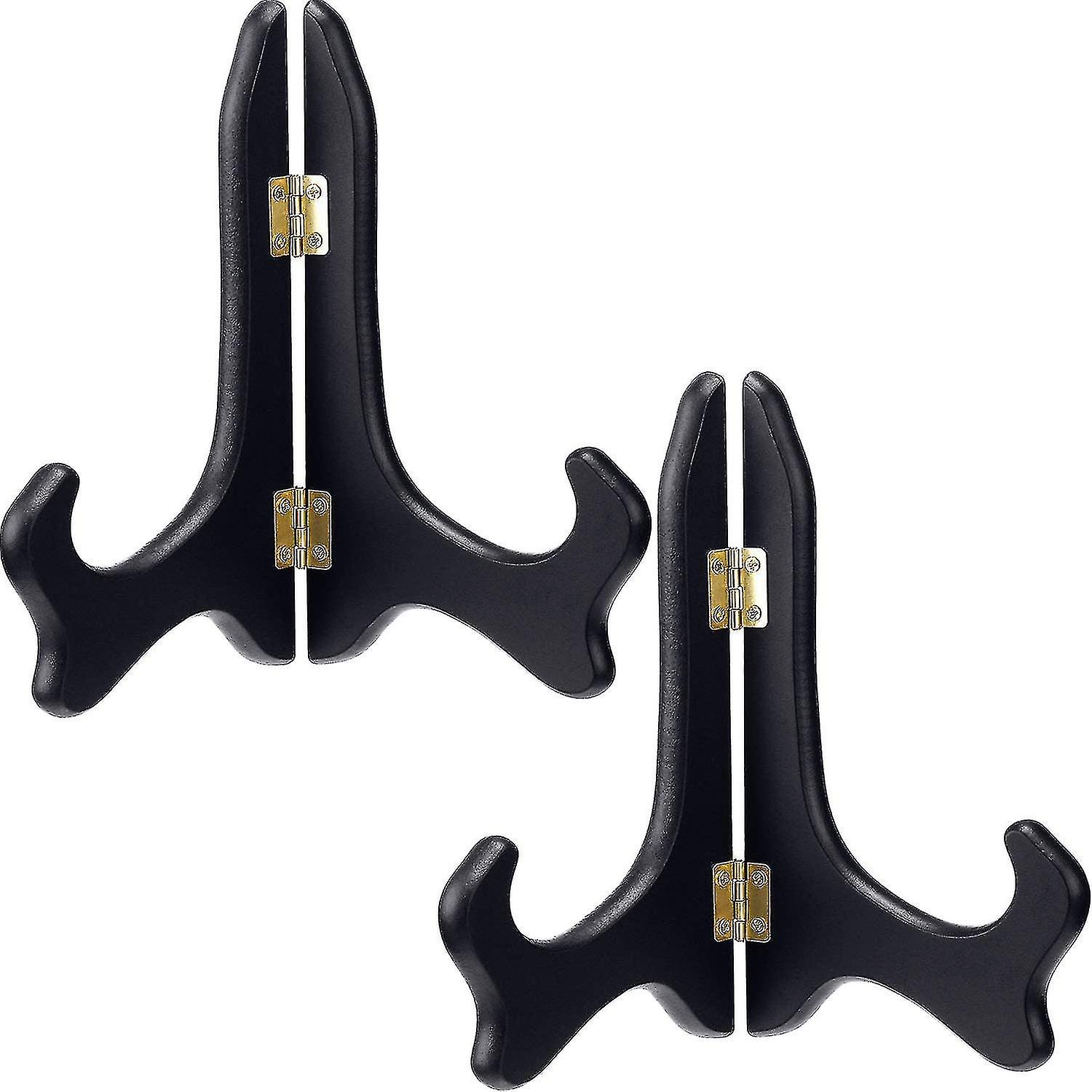 2 förpackningar svart trä display stativ hållare stafflier (8 tum)