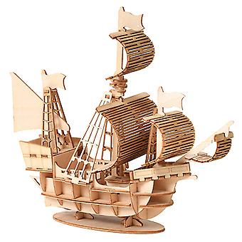 Diy Sailing Ship Toys 3d Wooden Puzzle Toy Assembly Model Wood Craft Kits
