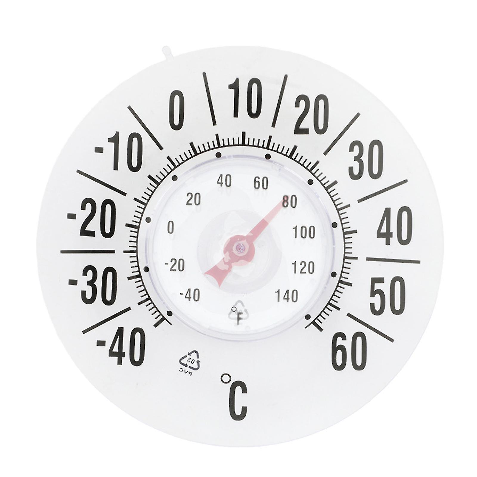 Window Thermometer Temperature Indoor/outdoor Dial Round Suction On Windows