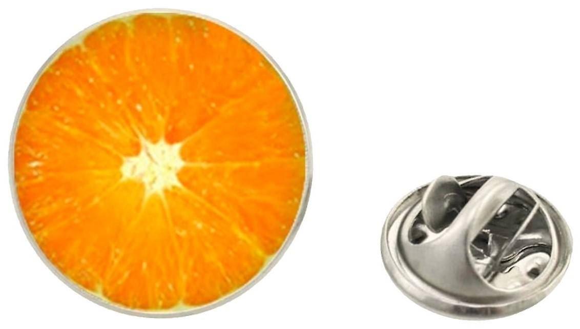 Bassin and Brown Orange Fruit Jacket Lapel Pin - Orange