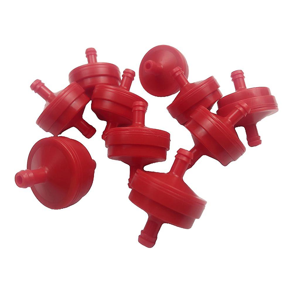 10pcs Universal Lawn Mower 1/4" Inline Filter Red