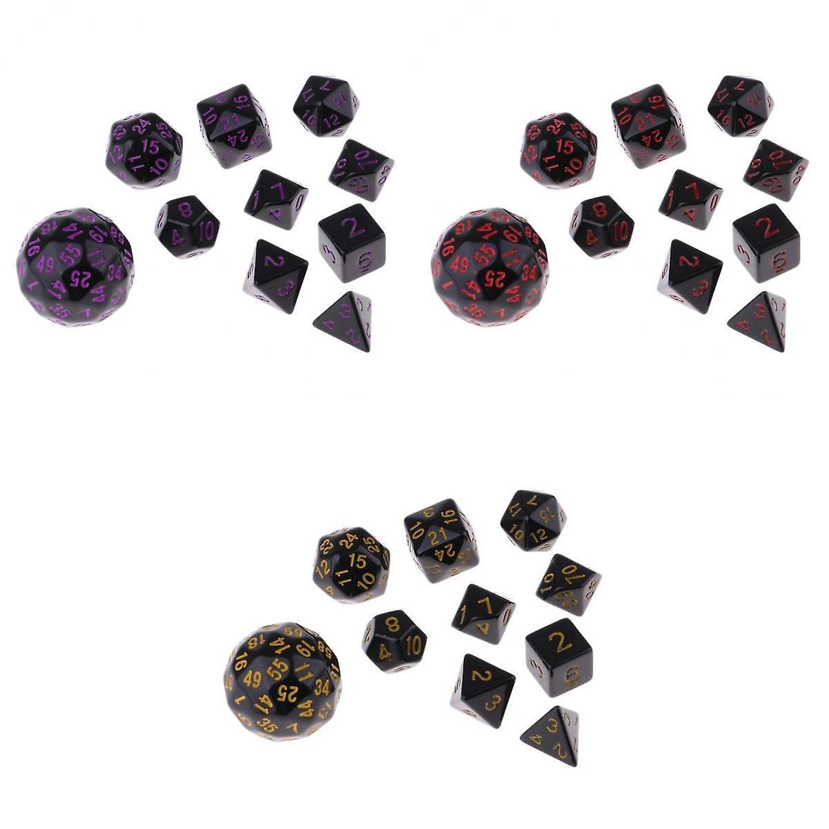 30 Pieces Acrylic Polyhedral Dice Set Table Game Party Game Accessory