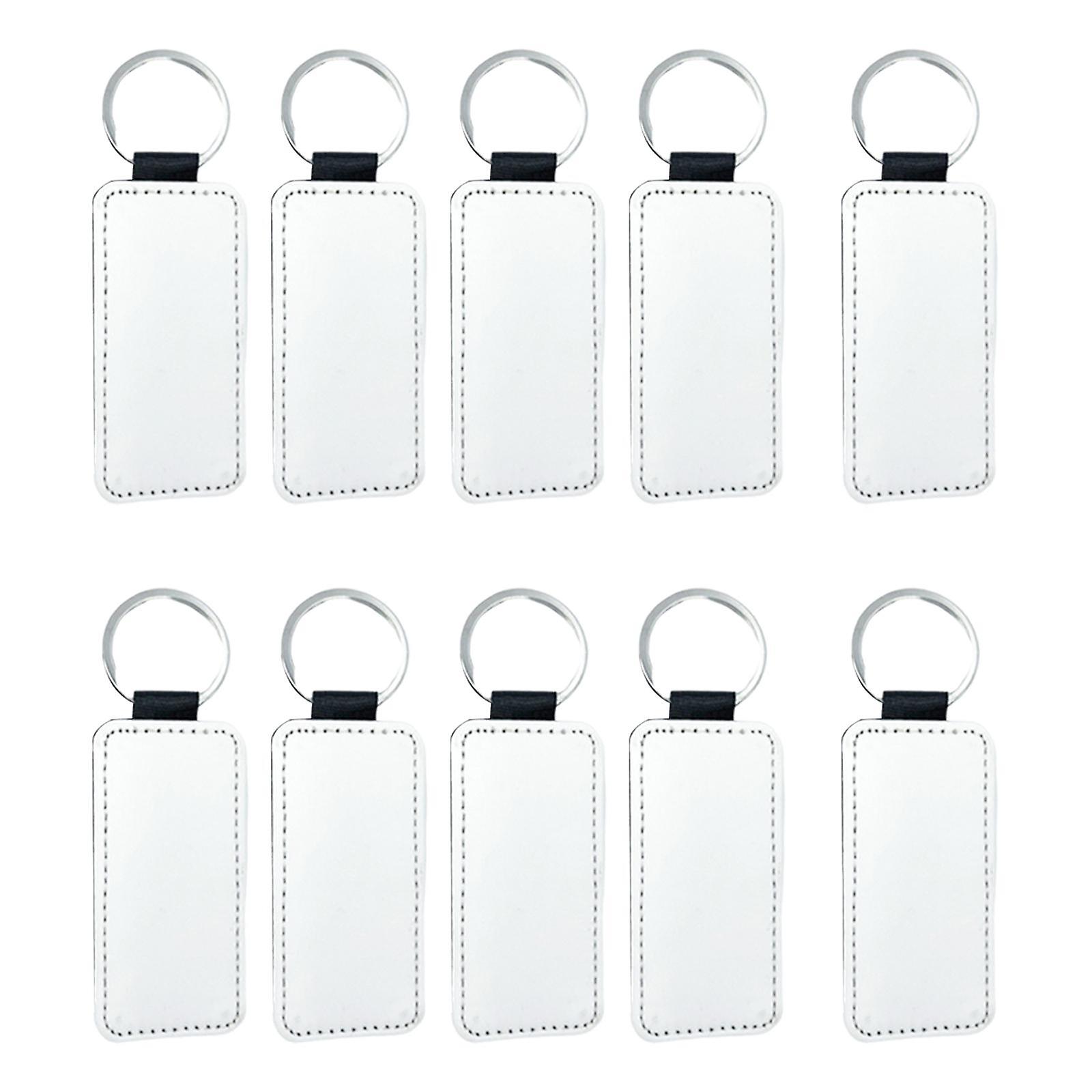 Blank Keychain Key Chain Alloy Key Rings Keyring Bag Tag Craft Rectangle