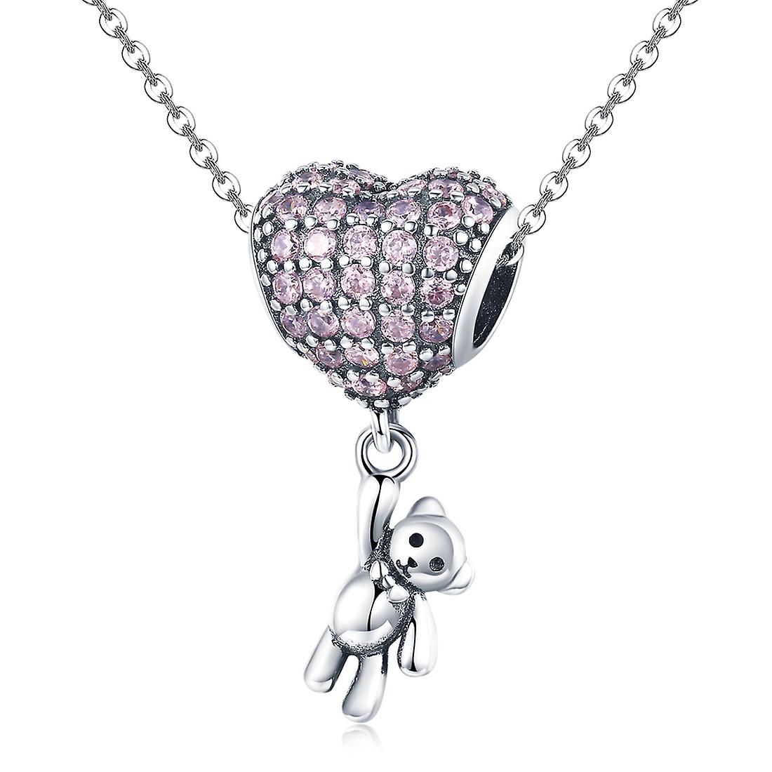 Bear Balloon Heart-shaped Bead, Style:Bead+Chain