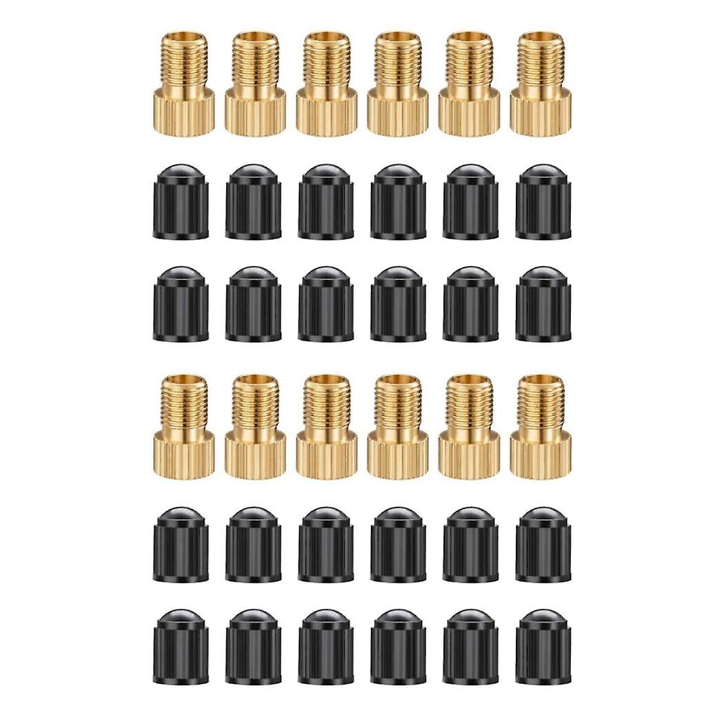 12pcs Presta Valve Adaptors, Convert Presta To Schrader Adapter For Bike, Inflate Tire Using Standa