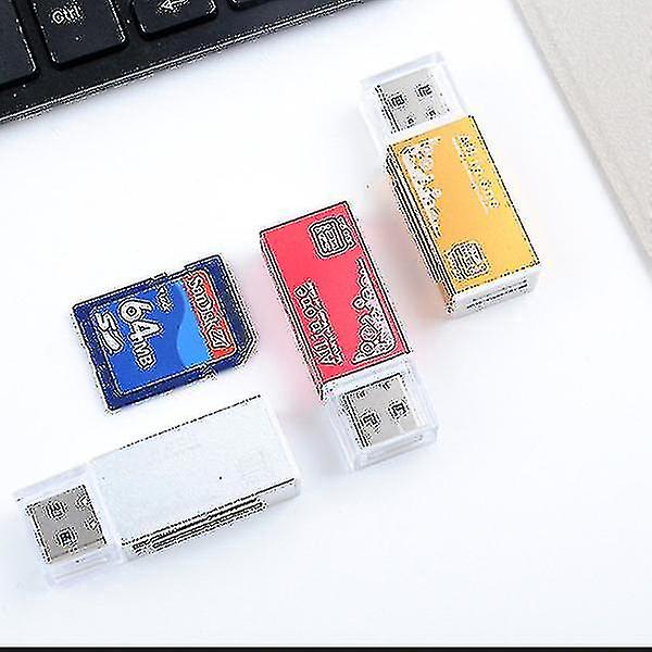 Gold-usb 2.0 All In 1 Multi Memory Card Reader For Micro Sd Sdhc Tf M2 Mmc Ms Pro Duo
