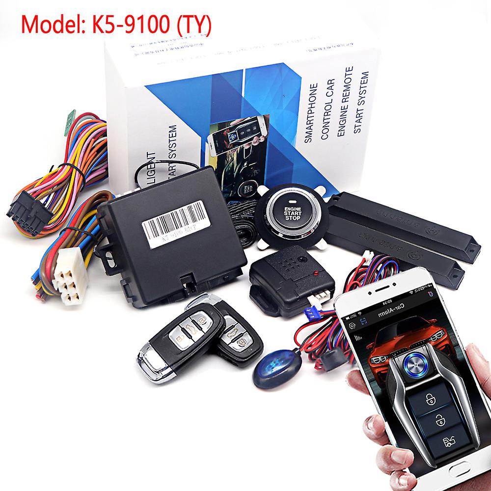 K5 Remote Starter And Car Alarm Smart App Remote Start Stop System For Cars Engine Push Start System With Ignition Button