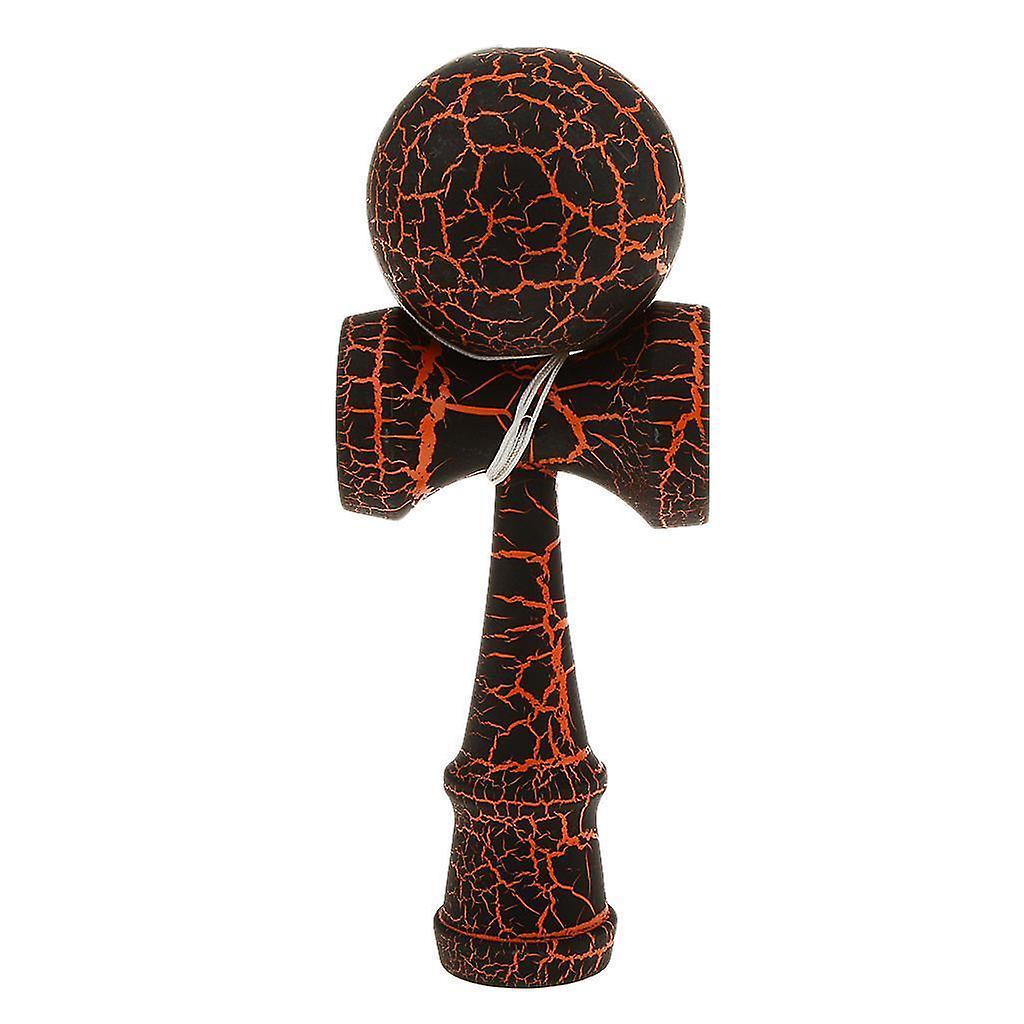 Hölzerne Rissfarbe Kendama Spielzeug Kinder Ballspiele Schwarz & Orange