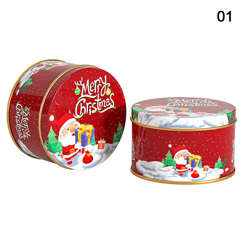 Unbrand Metal Cookie Box Christmas Gift Box Candy Storage Containers Tinplate Gift Boxes With Lids F