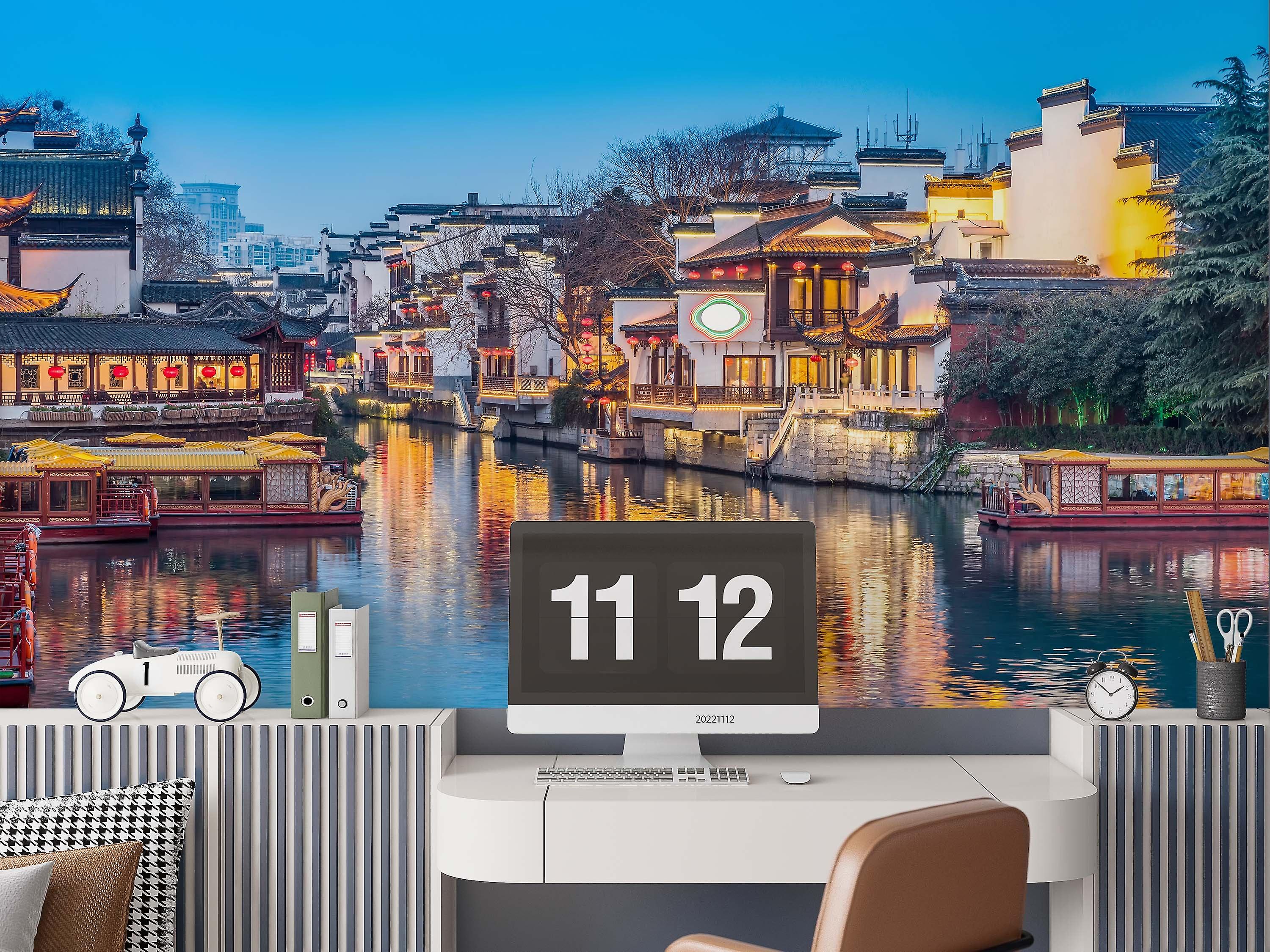 3D Ancient Architecture Qinhuai River Confucian Temple Nanjing Wall Mural Wallpaper Gd 2423