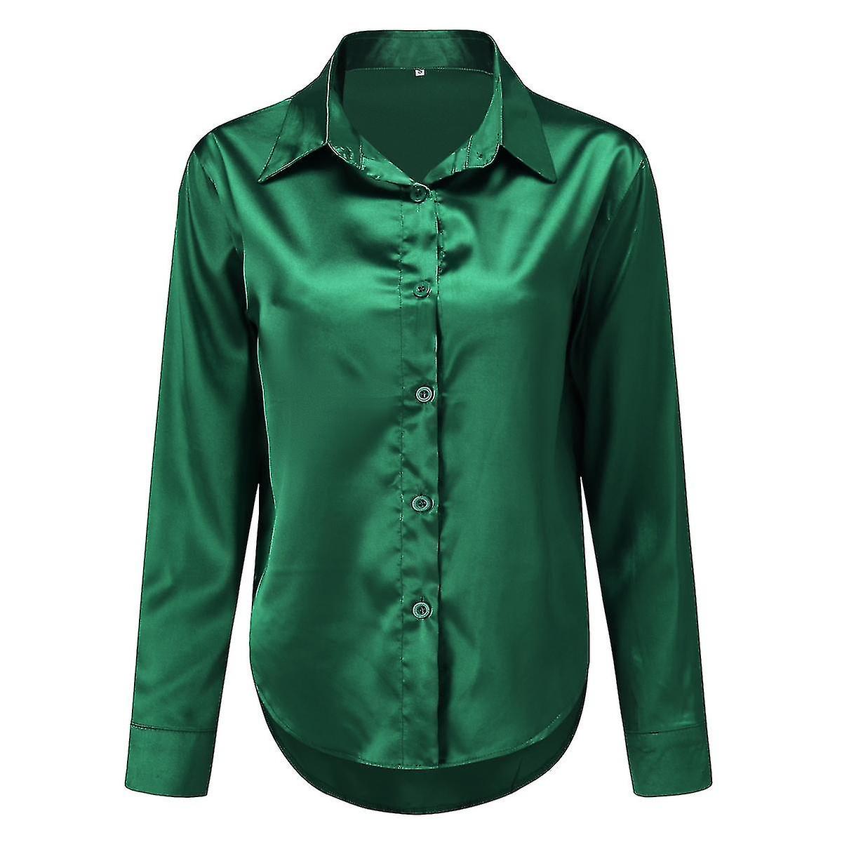 Womens Shiny Satin Lightweight Shirt