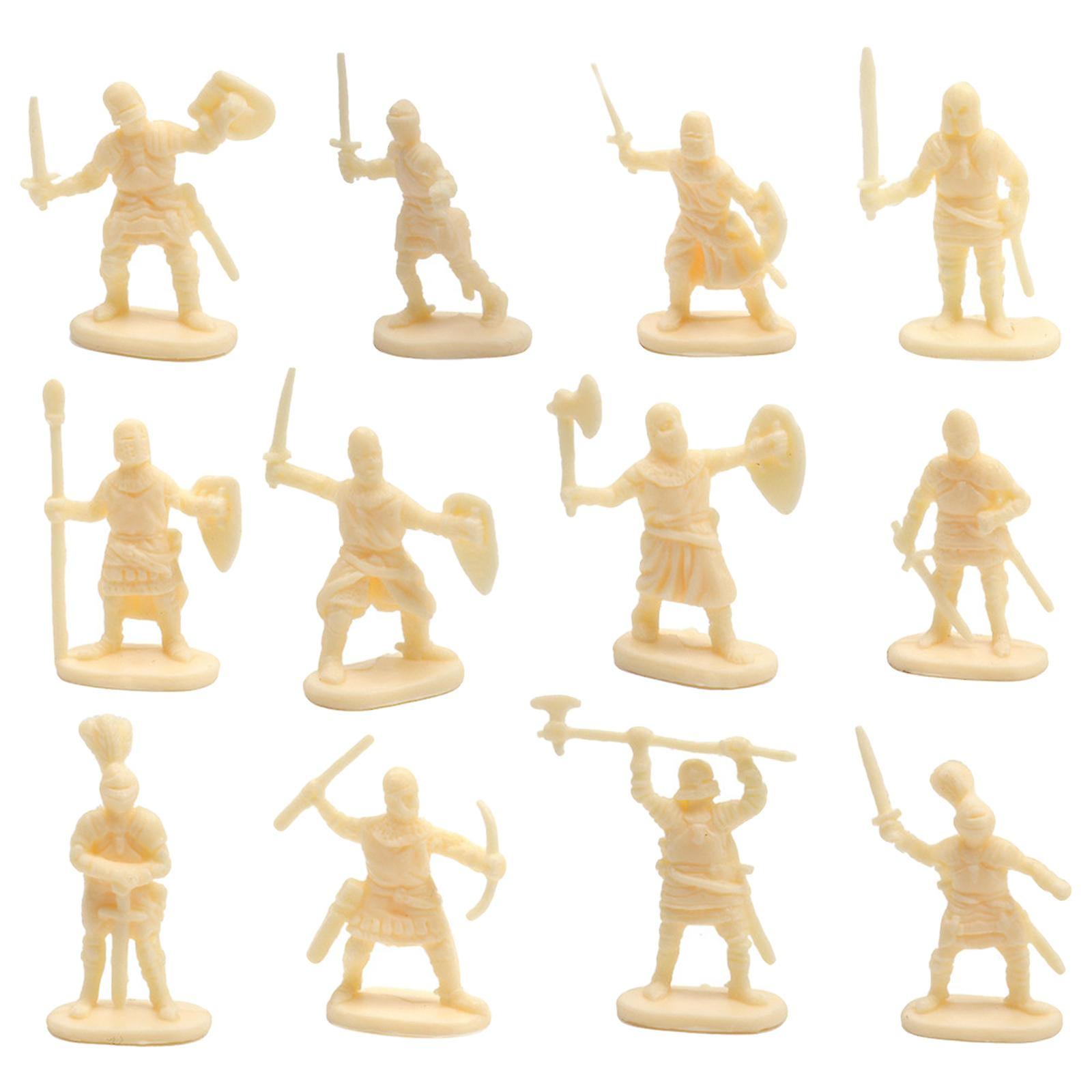 200/set en plastique Figurines de soldats anciens Jouet Figurine articulée Cadeaux créatifs Jaune clair